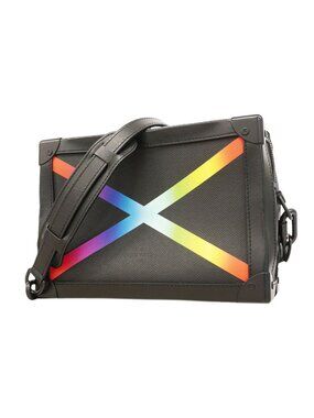 Louis Vuitton Shoulder Bag Taiga Soft Trunk Noir Rainbow